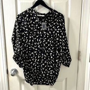 Black and white blouse